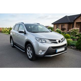 Боковые Подножки Tayga Grey (2 шт., Алюминий) Toyota Rav 4 2013-2018 гг. фото 1