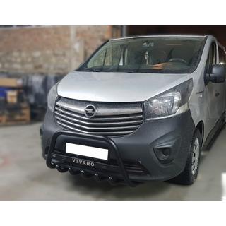 Кенгурятник WT004 Черный (Нержавейка) Opel Vivaro 2015-2019 гг. фото 1