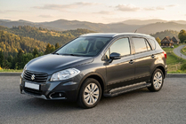 Suzuki SX4 S-Cross 2013-2016 гг. Боковые Подножки Allmond Black (2 шт., Алюминий) фото 1