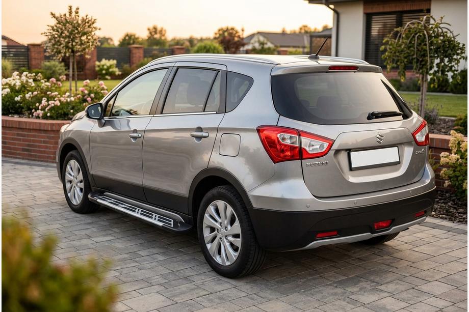 Suzuki SX4 S-Cross 2013-2016 гг. Боковые Подножки Sunrise (2 шт., Алюминий) Фото 1