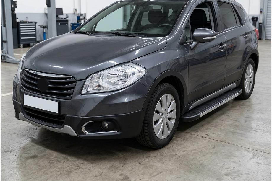 Suzuki SX4 S-Cross 2013-2016 гг. Боковые Подножки Duru (2 шт., Алюминий) Image