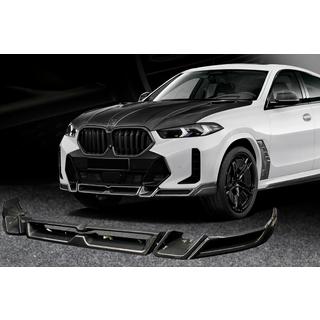 Накладка на передний бампер Lip LRT (для M-Sport 2023+, Карбон) BMW X6 G06 2019–2027 гг. фото 1