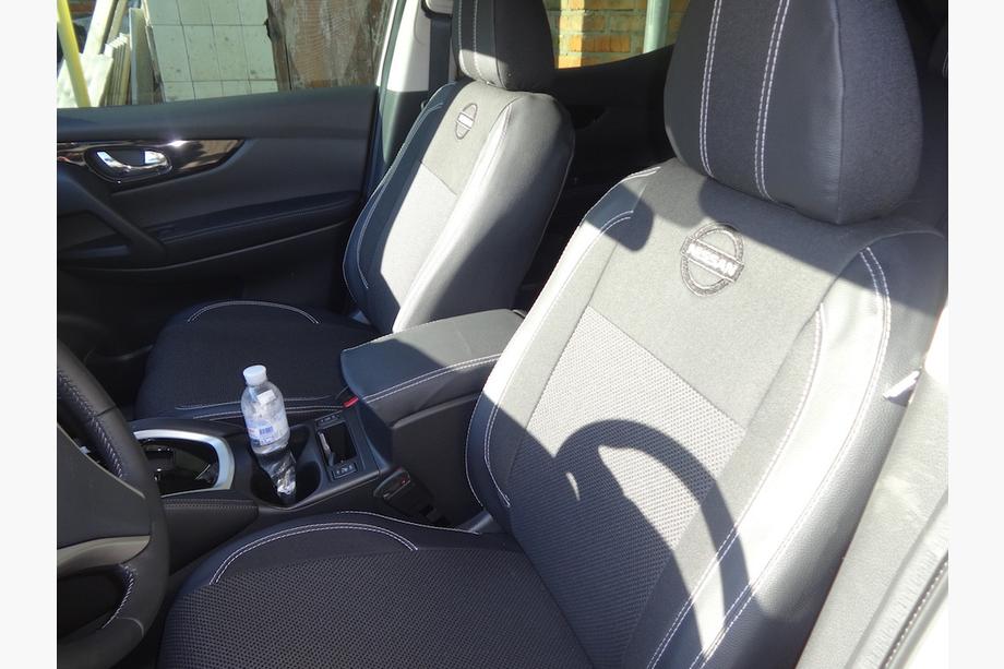 Nissan Qashqai 2014-2021 гг. Авточехлы (Эко-кожа↗Ткань, Premium) Фото 26