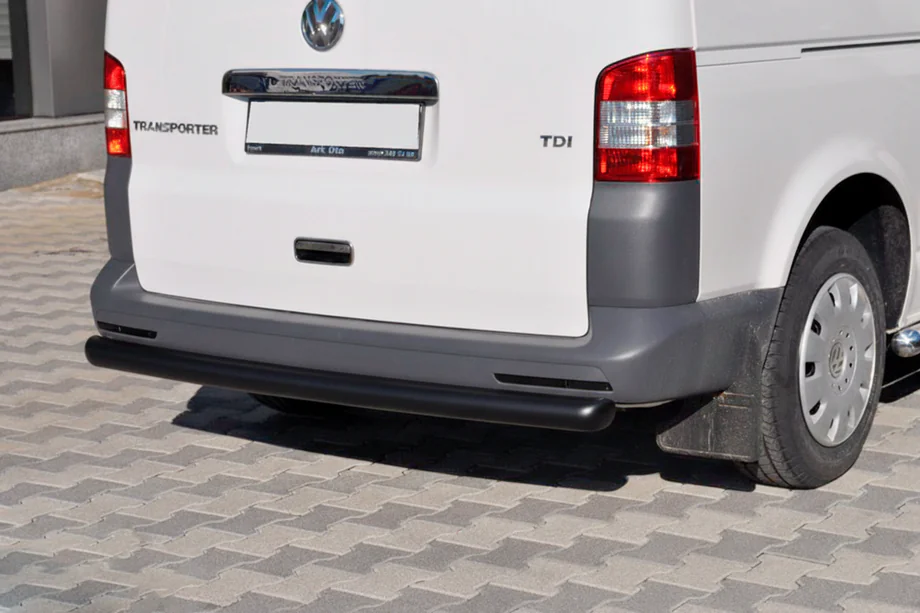 Volkswagen T5 Transporter 2003-2010 гг. Задняя дуга AK002 Черная (нерж. сталь) Фото 1