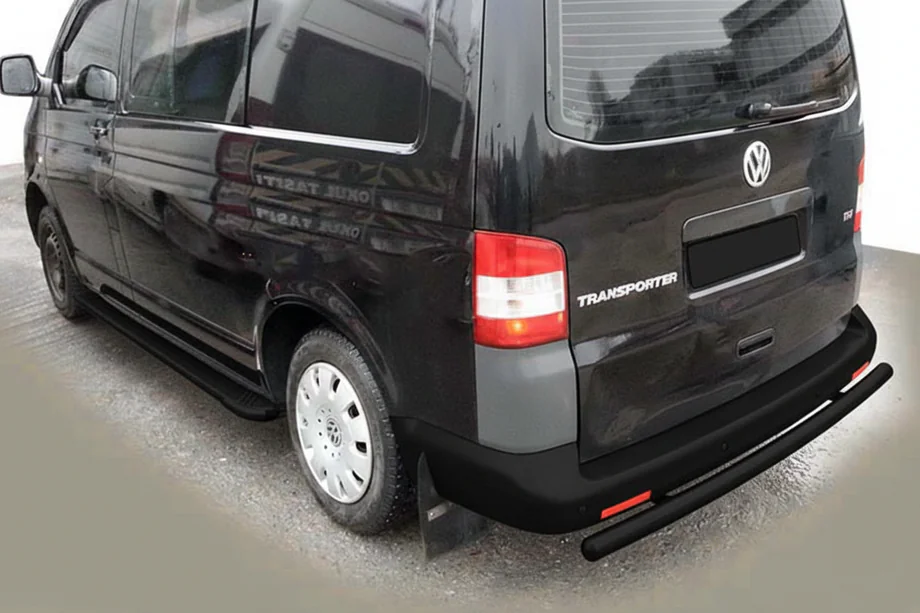 Volkswagen T5 Transporter 2003-2010 гг. Задняя дуга AK002 Черная (нерж. сталь) Фото 6