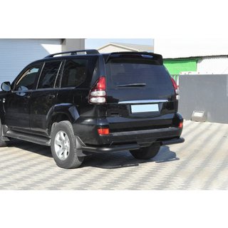 Задние уголки AK003 Черные (2 шт., нержавейка) Toyota Land Cruiser Prado 120 2002-2009 гг. фото 3