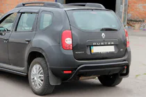 Dacia Duster 2008-2018 гг. Задняя дуга Black (нерж.) фото 1