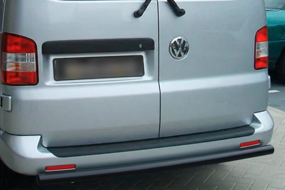 Volkswagen Caddy 2004-2010 гг. Задняя дуга Black (1 шт, нержавейка) Фото 1