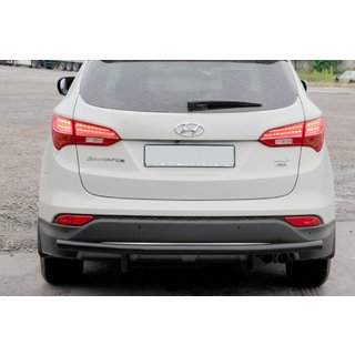 Задняя дуга AK002 Черная (нерж.) Hyundai Santa Fe 3 2012-2018 гг. фото 3