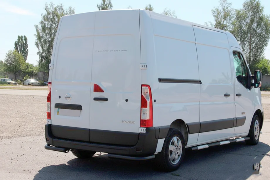 Renault Master 2011-2023 гг. Задние уголки AK003 Черные (2 шт., нержавейка) Фото 6