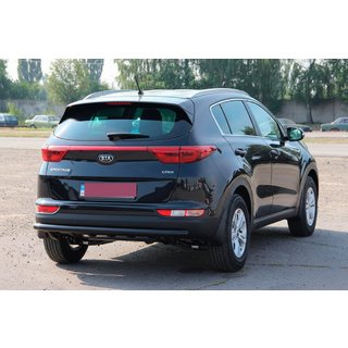 Задняя защита AK002 Черная (нерж. сталь) Kia Sportage 2015-2021 гг. фото 3