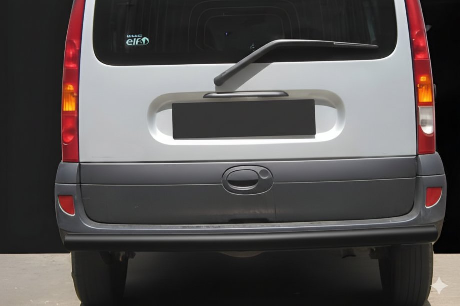 Renault Kangoo 1998-2008 гг. Задняя дуга AK002 Черная (нерж. сталь) Image