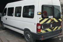 Opel Movano 2004-2010 гг. Задняя дуга AK002 Черная (нерж.) фото 1