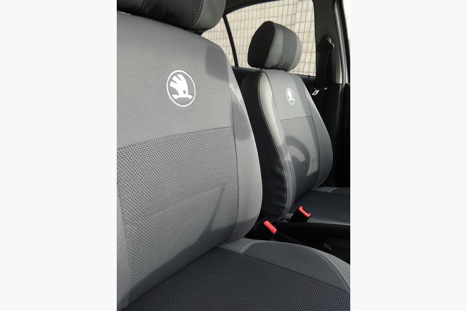 Skoda Octavia II A5 2010-2013 гг. Авточехлы (Эко-кожа↗Ткань, Premium) Фото 26