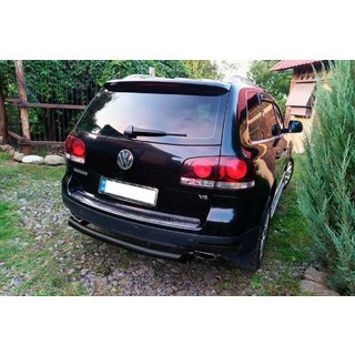 Задняя защита AK002 Черный (2 шт., нержавейка) Volkswagen Touareg 2002–2010 гг. фото 3