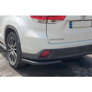 Задние уголки Black (2 шт., нержавейка) Toyota Highlander 2013-2019 гг. фото 1