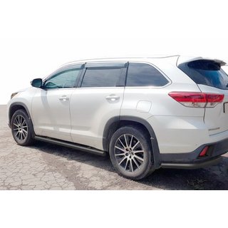 Задние уголки Black (2 шт., нержавейка) Toyota Highlander 2013-2019 гг. фото 2