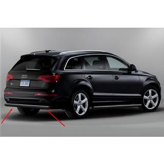 Задняя защита AK002 Черная (нерж. сталь) Audi Q7 2005-2015 гг.