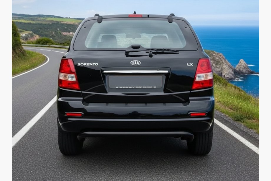 Kia Sorento I BL 2002-2009 гг. Задняя дуга AK012 Черная (нерж. сталь) Фото 1