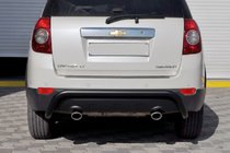 Chevrolet Captiva 2006-2019 гг. Задняя дуга AK007 Черная (нерж. сталь) фото 2