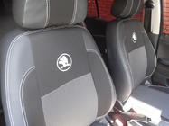 Skoda Fabia 2000-2007 гг. Авточехлы (Эко-кожа↗Ткань, Premium) фото 3
