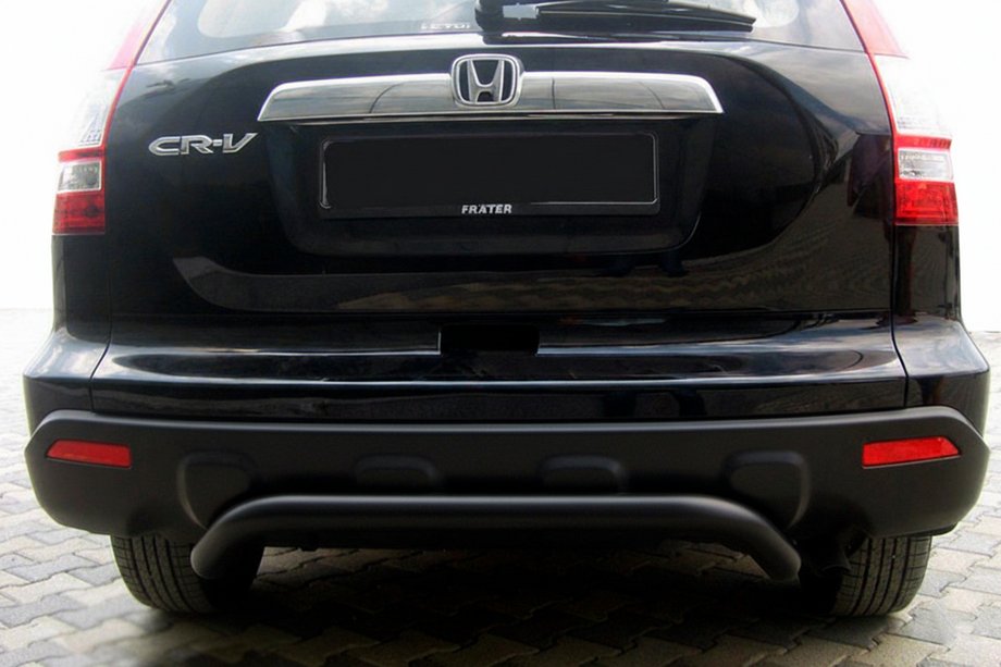 Honda CRV 2007-2011 гг. Задняя дуга AK007 Черная (нерж. сталь) Image