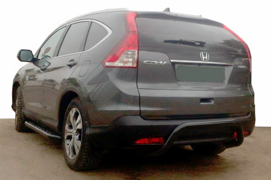Honda CRV 2012-2016 гг. Задняя дуга AK007 Черная (нерж. сталь) Image