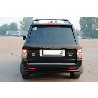 Задняя двойная дуга AK002 Черная (нержавеющая сталь) Range Rover III L322 2002-2012 гг. фото 2