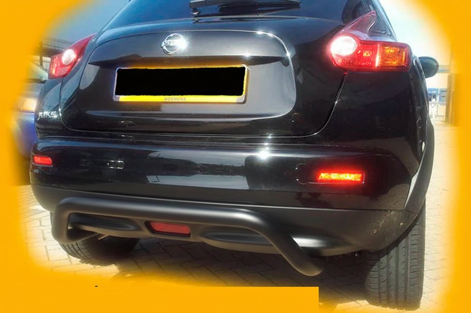 Nissan Juke 2010-2019 гг. Задняя дуга AK007 Черная (нерж. сталь) Фото 10