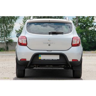 Задняя дуга AK007 Черная (нерж. сталь) Dacia Sandero 2013-2020 гг. фото 2