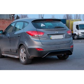 Задняя защита AK007 Черная (нерж. сталь) Hyundai IX-35 2010-2015 гг. фото 3