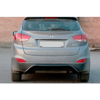 Задняя защита AK007 Черная (нерж. сталь) Hyundai IX-35 2010-2015 гг. фото 1