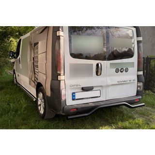 Задняя защита AK006 Черный (нерж. сталь) Renault Trafic 2001–2015 гг. фото 2