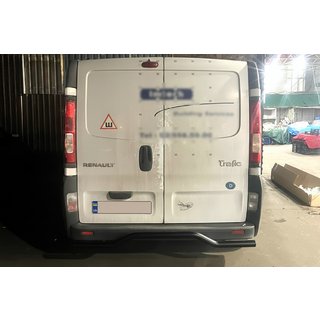 Задняя защита AK006 Черный (нерж. сталь) Renault Trafic 2001–2015 гг. фото 3