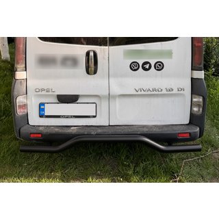 Задняя защита AK006 Черный (нерж. сталь) Opel Vivaro 2001–2015 гг. фото 1