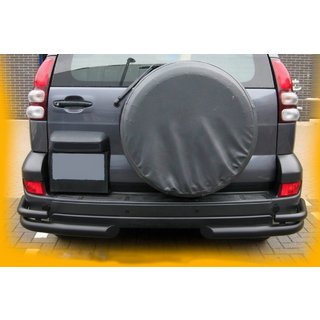 Задние Двойные Дуги AK003-2 Черные (2 шт., Нержавейка) Toyota Land Cruiser Prado 120 2002-2009 гг. фото 4