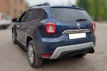 Dacia Duster 2018-2024 гг. Задняя защита AK007 Черная (нерж. сталь) фото 1