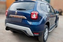 Dacia Duster 2018-2024 гг. Задняя защита AK007 Черная (нерж. сталь) фото 4
