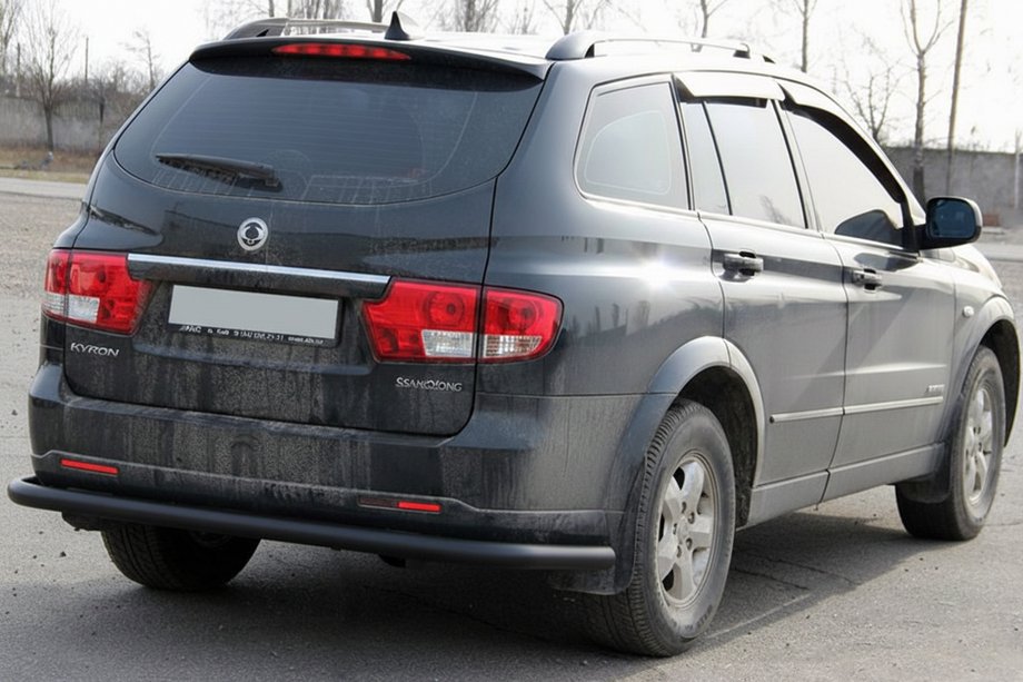 SsangYong Kyron 2005-2014 гг. Задняя дуга AK005 Черная (Нержавеющая сталь) Фото 3