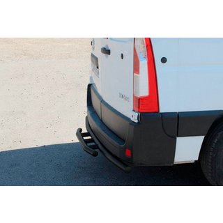 Задняя дуга AK011 Черная (нерж.) Renault Master 2011-2023 гг. фото 1
