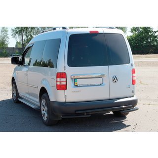 Задняя дуга AK003-2 Черная (2 шт., Нержавейка) Volkswagen Caddy 2010-2015 гг. фото 3