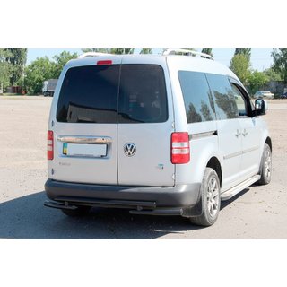 Задняя дуга AK003-2 Черная (2 шт., Нержавейка) Volkswagen Caddy 2010-2015 гг. фото 4