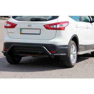 Задняя дуга AK007-Plus Черная (нерж. сталь) Nissan Qashqai 2014-2021 гг. фото 2
