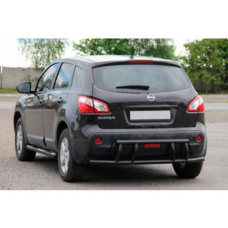 Задняя дуга AK011 Черная (нерж.) Nissan Qashqai 2007-2010 гг. фото 3