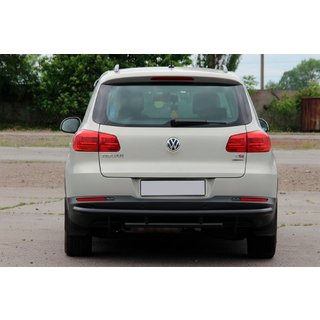Задняя защита AK002-2 Черный (нерж. сталь) Volkswagen Tiguan 2007-2016 гг. фото 4