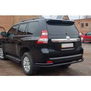 Задняя дуга AK005-2 Черная (нержавейка) Toyota Land Cruiser Prado 150 2009-2023 гг. фото 1