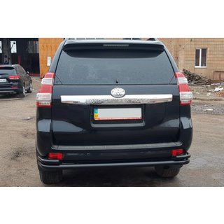 Задняя дуга AK005-2 Черная (нержавейка) Toyota Land Cruiser Prado 150 2009-2023 гг. фото 2