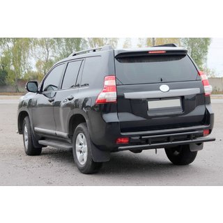 Задняя дуга AK002-2v2 Черная (нержавейка) Toyota Land Cruiser Prado 150 2009-2023 гг. фото 1