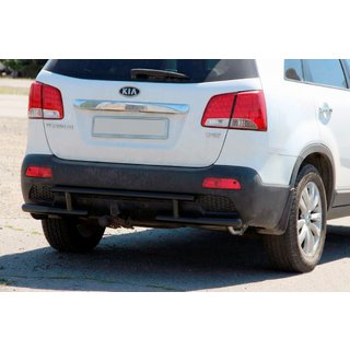 Задняя дуга AK002-2 Черная (Нержавеющая сталь) Kia Sorento II XM 2009-2014 гг. фото 1