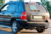 Kia Sportage 2004-2010 гг. Задняя дуга AK007 Черная (нерж. сталь) фото 1